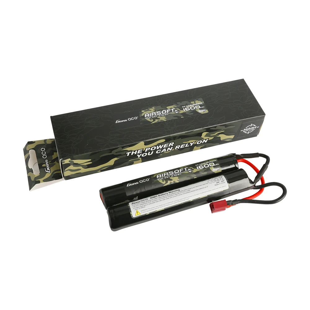 Gens ace 1600mAh 8S 9.6V Nunchuck NiMH Battery | Deans Plug | Airsoft