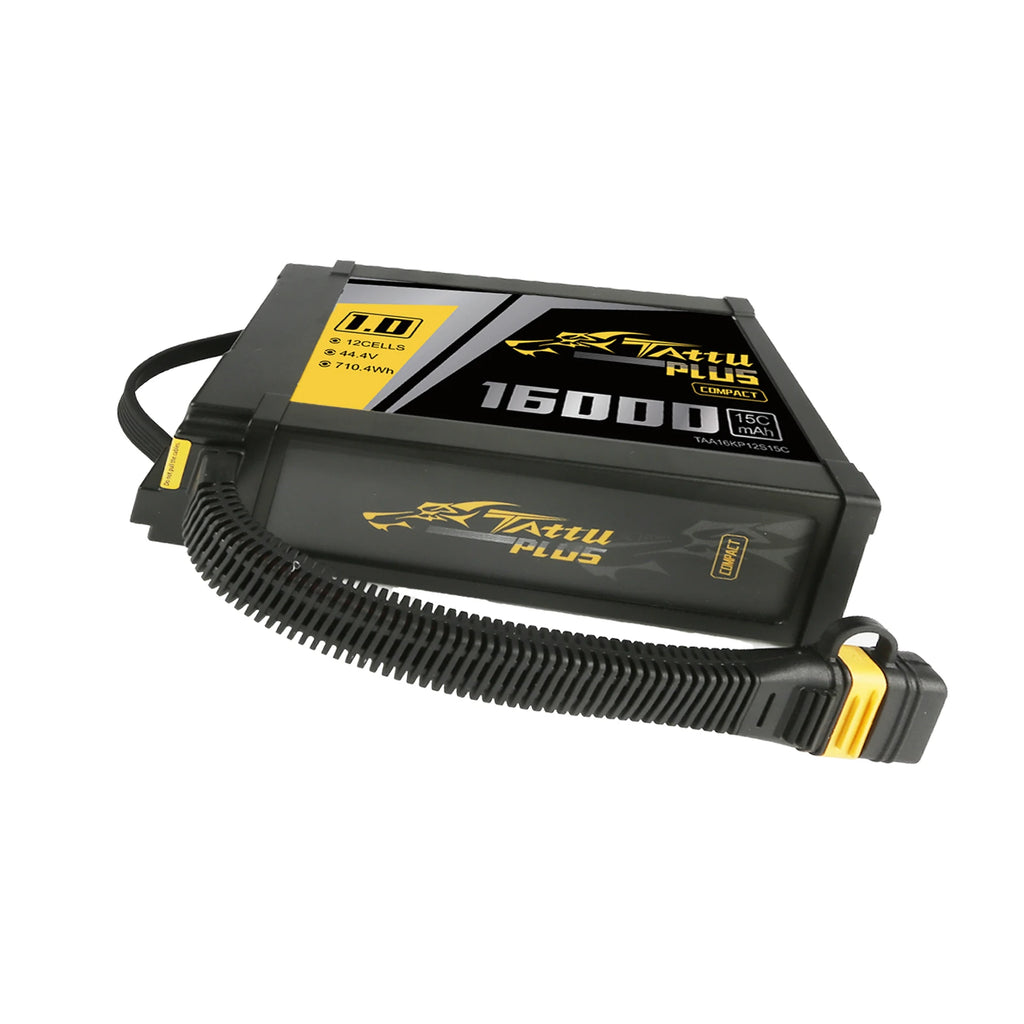 Tattu 16000mAh 12S 15C 44.4V Smart Lipo Battery | AS150U Plug | Tattu Plus 1.0 (Compact Version)