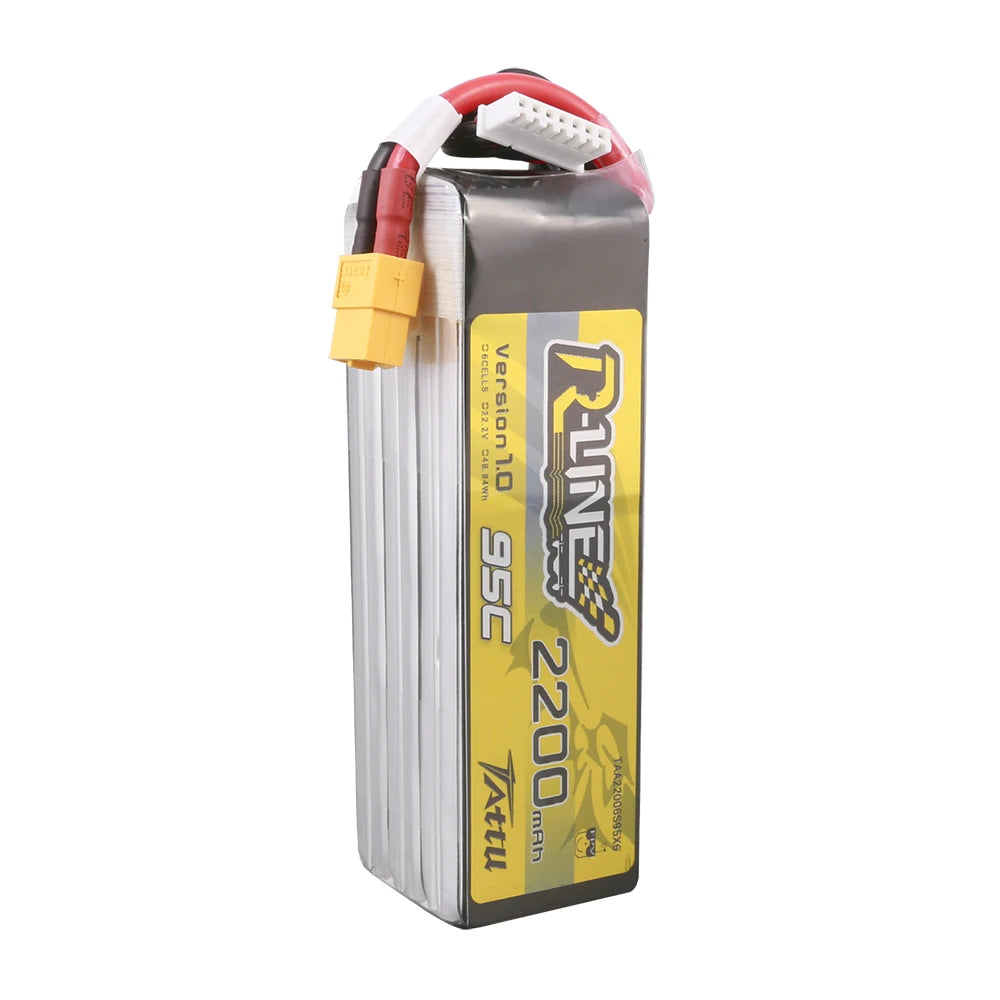 Tattu 2200mAh 6S 95C 22.2V Lipo Battery | XT60 Plug | R-Line 1.0
