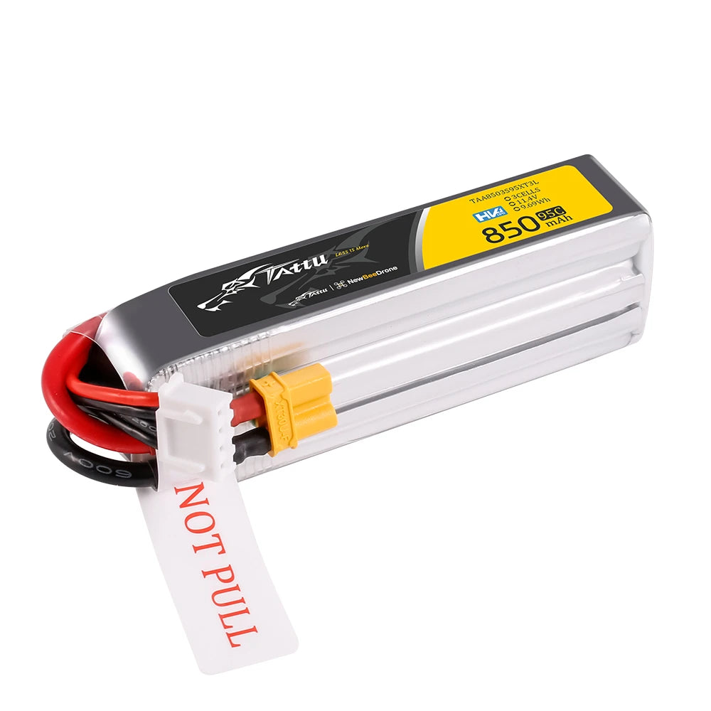 Tattu 850mAh 3S 95C 11.4V(HV) Long Lipo Battery | XT30 Plug | FPV Classic