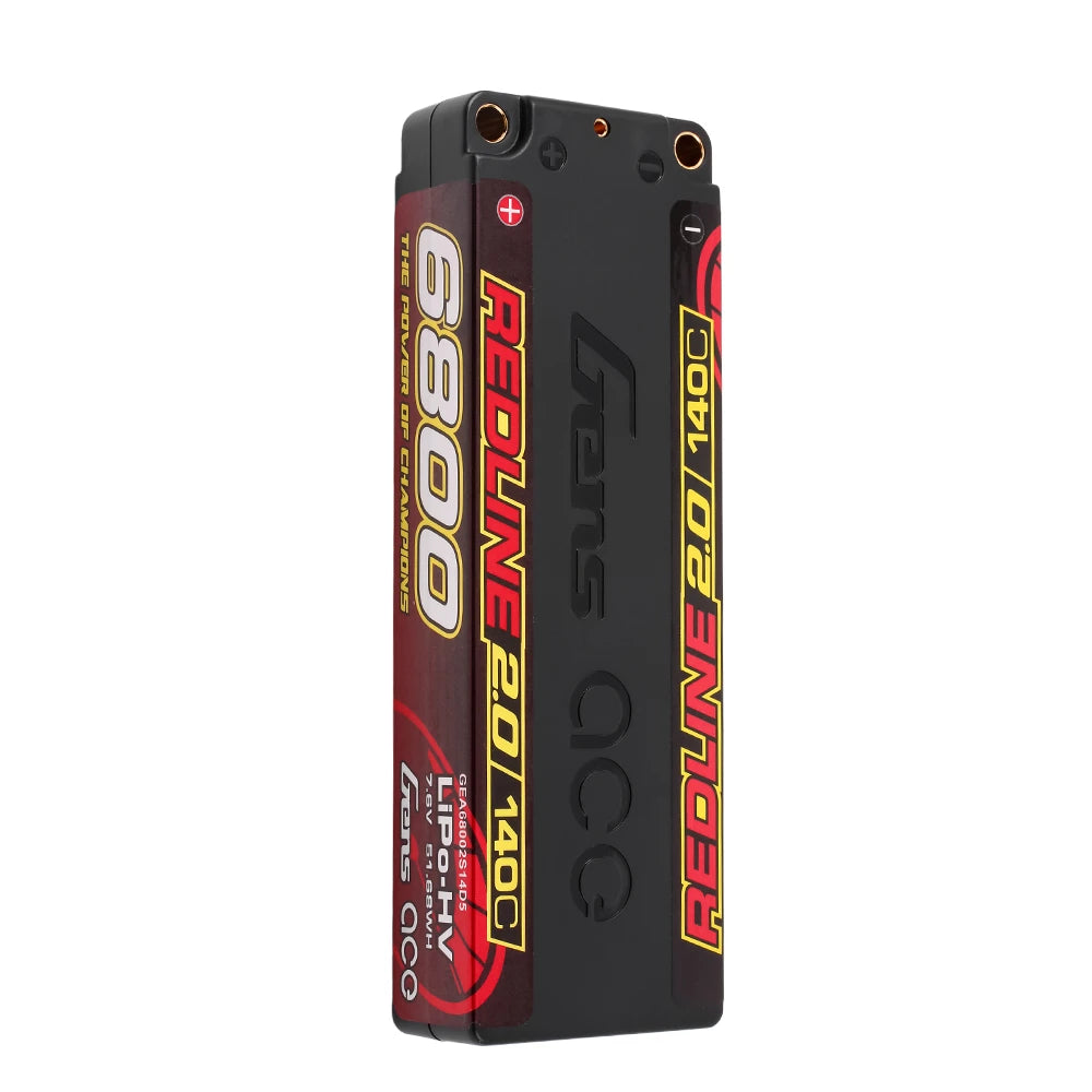 Gens ace 6800mAh 2S 140C 7.6V(HV) Lipo Battery | 5.0mm bullet | Redline 2.0