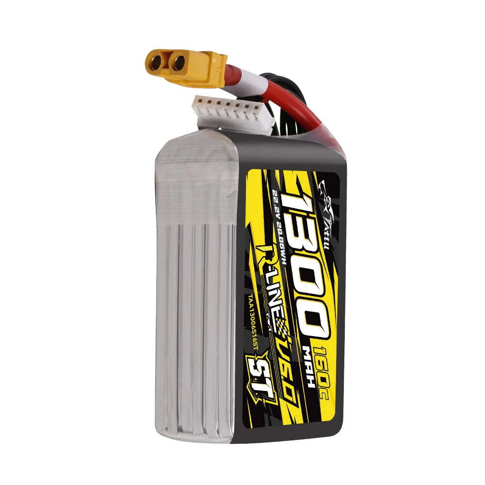 Tattu 1300mAh 6S 160C 22.2V ST Lipo Battery | XT60 Plug | R-Line 6.0