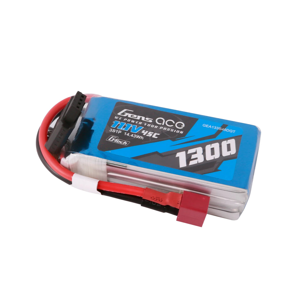 Gens ace 1300mAh 3S 45C 11.1V Lipo Battery | Deans Plug | Air Classic