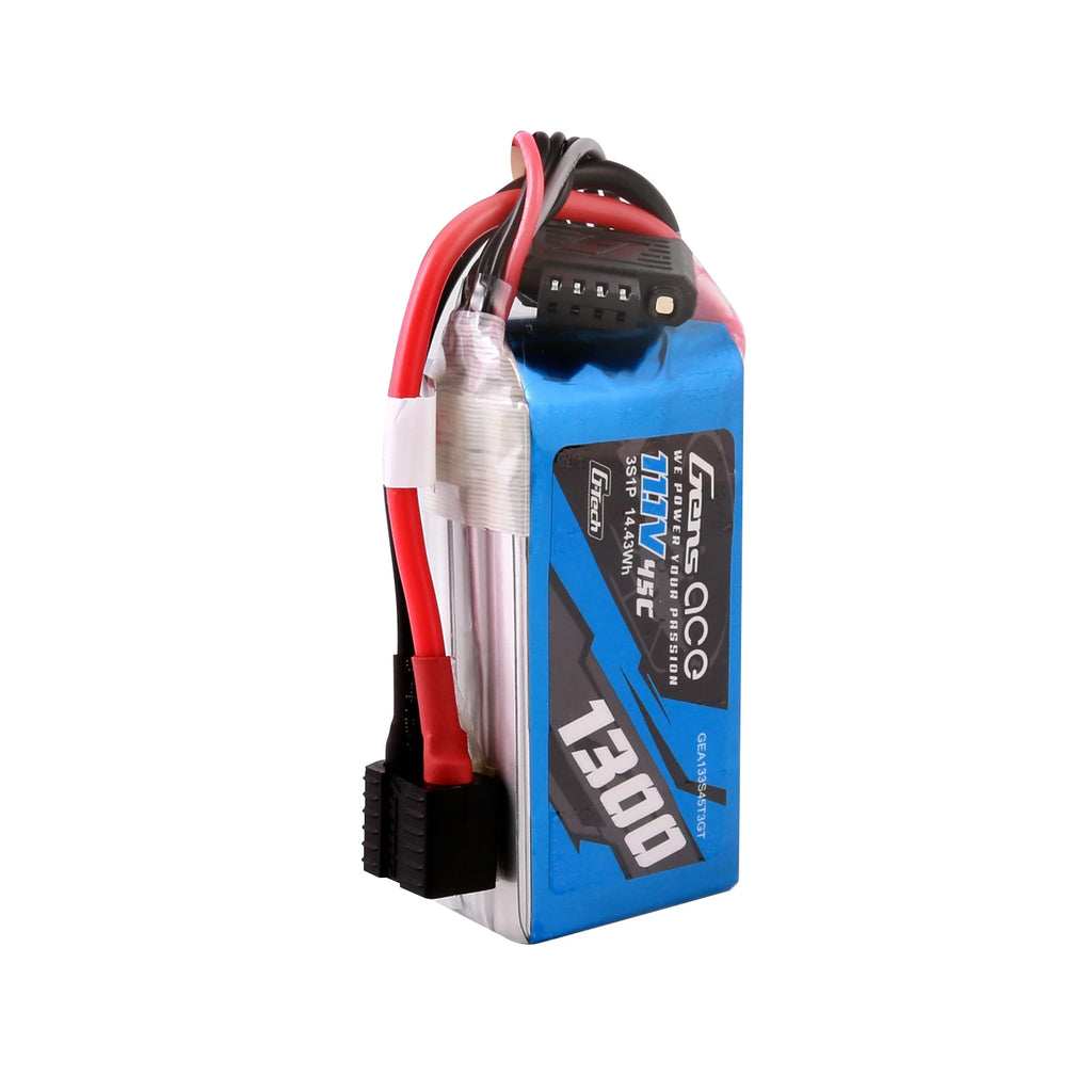 Gens ace 1300mAh 3S 45C 11.1V Lipo Battery | EC3+Deans | Air Classic
