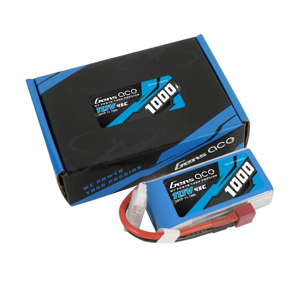 Gens ace 1000mAh 3S 45C 11.1V Lipo Battery | Deans Plug | Air Classic (Non-G-Tech)