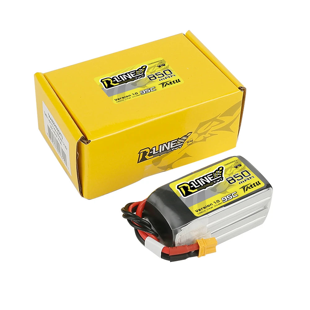 Tattu 850mAh 4S 95C 14.8V Lipo Battery | XT30 Plug | R-Line 1.0