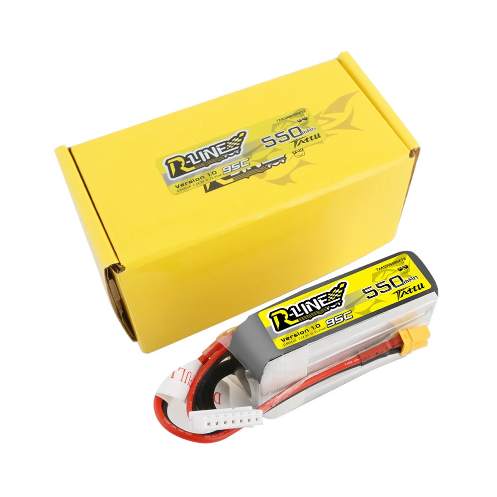 Tattu 550mAh 6S 95C 22.2V R-Line Lipo Battery Pack with XT30 Plug