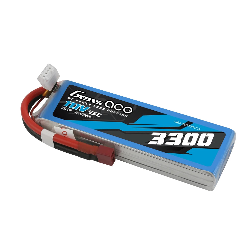 Gens ace 3300mAh 3S 45C 11.1V Lipo Battery | Deans Plug | Air Classic (Non-G-Tech)