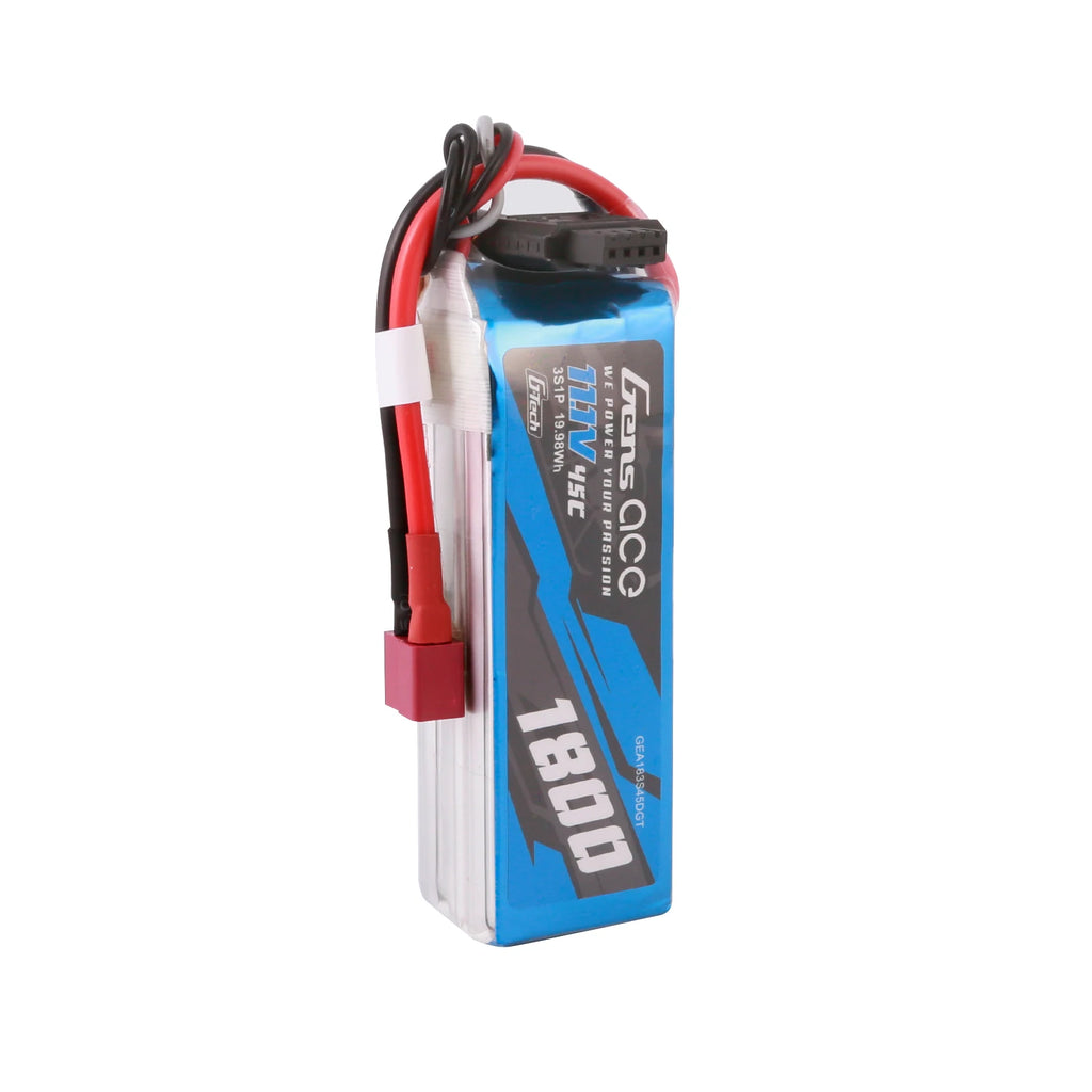 Gens ace 1800mAh 3S 45C 11.1V Lipo Battery | Deans Plug | Air Classic