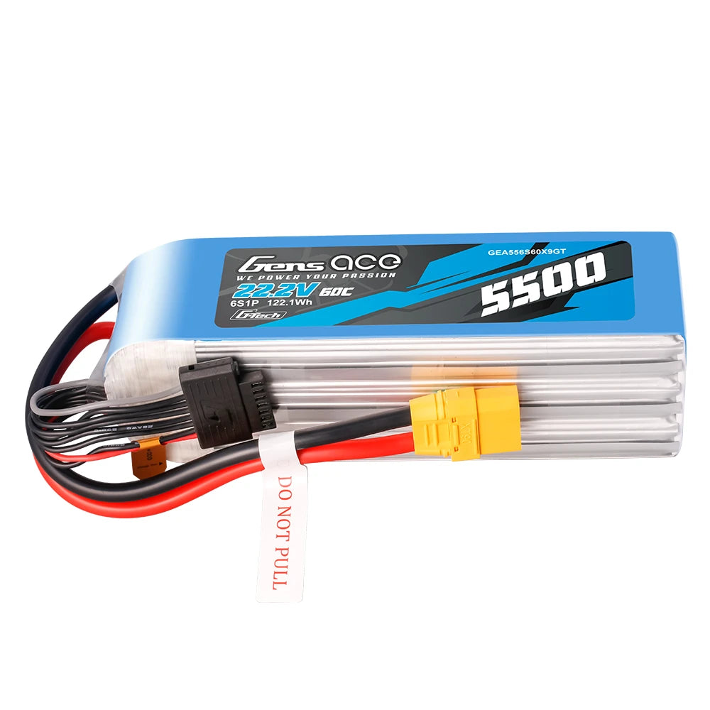 Gens ace 5500mAh 6S 60C 22.2V Lipo Battery | XT90-S Plug | Air Classic