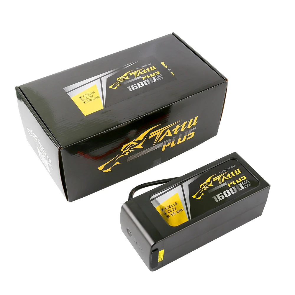 Tattu 16000mAh 6S 15C 22.2V Smart Lipo Battery | AS150 or XT150 Plug | Tattu Plus (New Version)