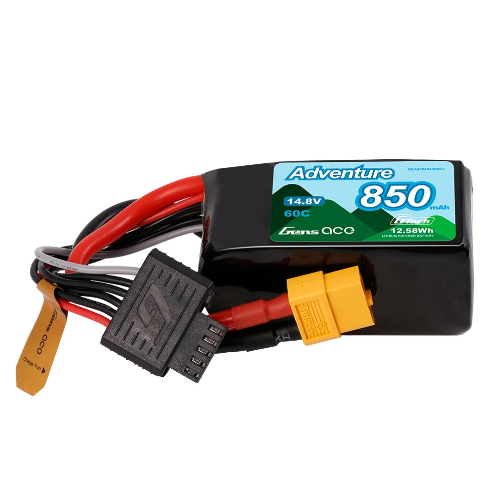 Gens ace 850mAh 4S 60C 14.8V Lipo Battery | XT60 Plug | Adventure (Non-G-Tech)