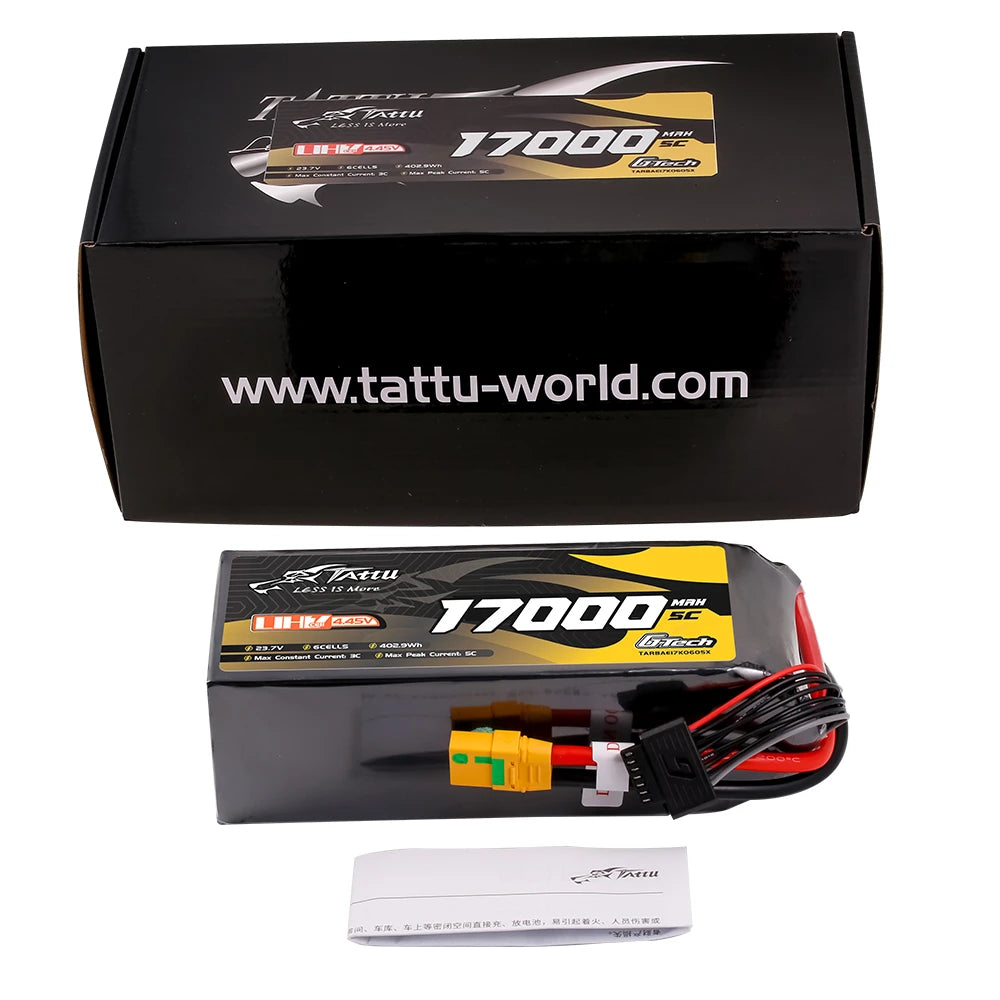 Tattu 17000mAh 6S 5C 23.7V(UHV) Lipo Battery | XT90S-F Plug | UAV Classic