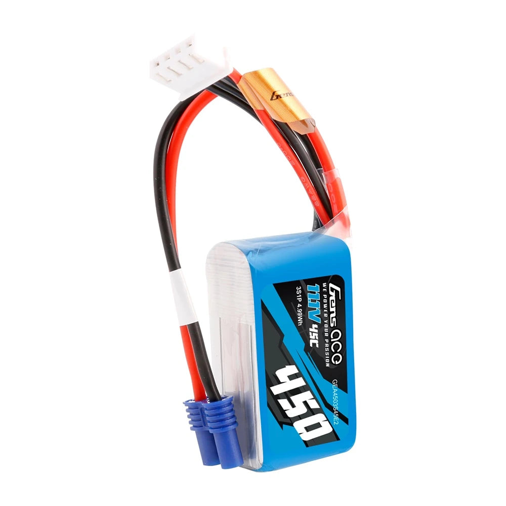 Gens ace 450mAh 3S 45C 11.1V Lipo Battery | EC2 Plug | Air Classic (Non-G-Tech)