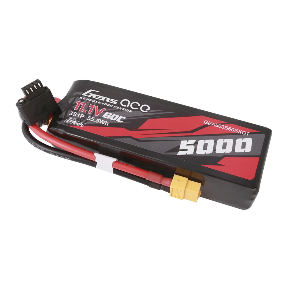 Gens ace 5000mAh 3S 60C 11.1V Lipo Battery | XT60 Plug | Car Classic