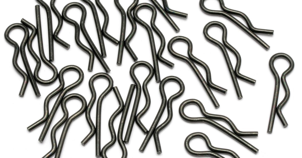 Black Body Clip, 8mm, (20pcs) - Model HPI6203 - HPI Racing