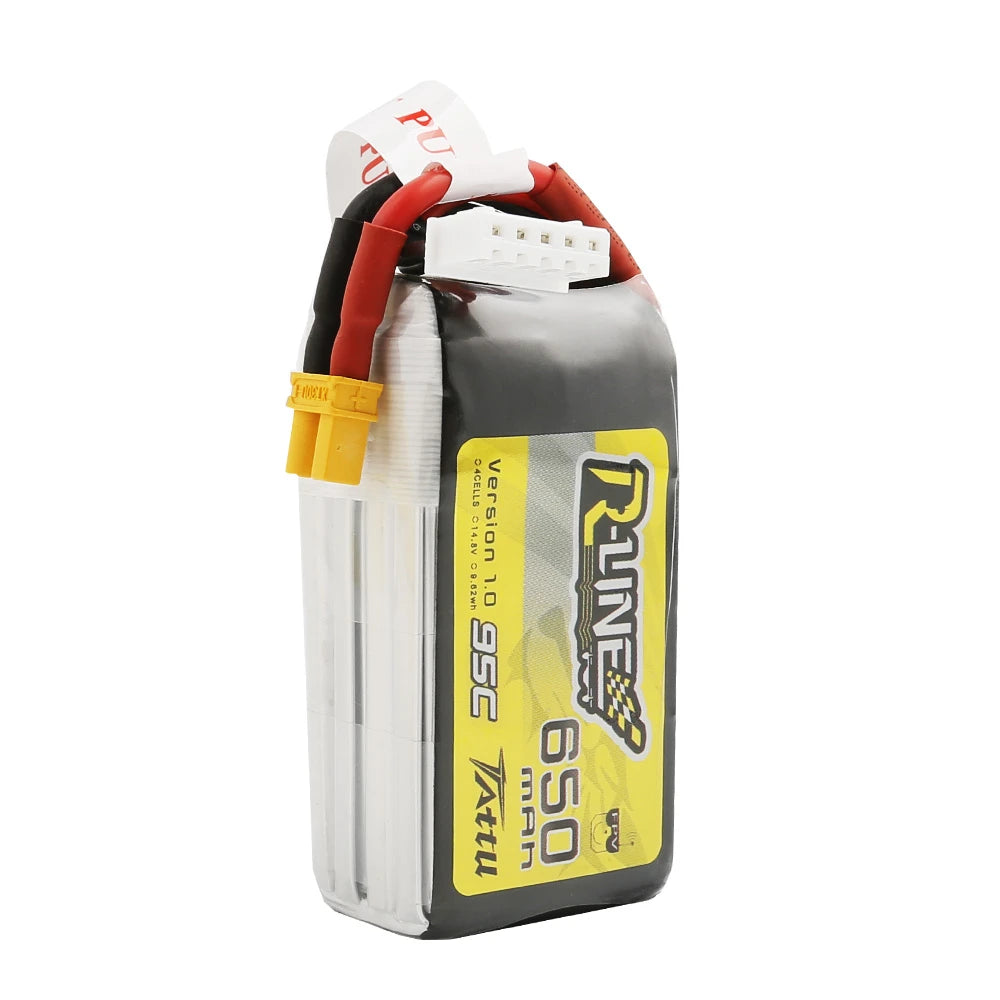 Tattu 650mAh 4S 95C 14.8V Lipo Battery | XT30 Plug | R-Line 1.0