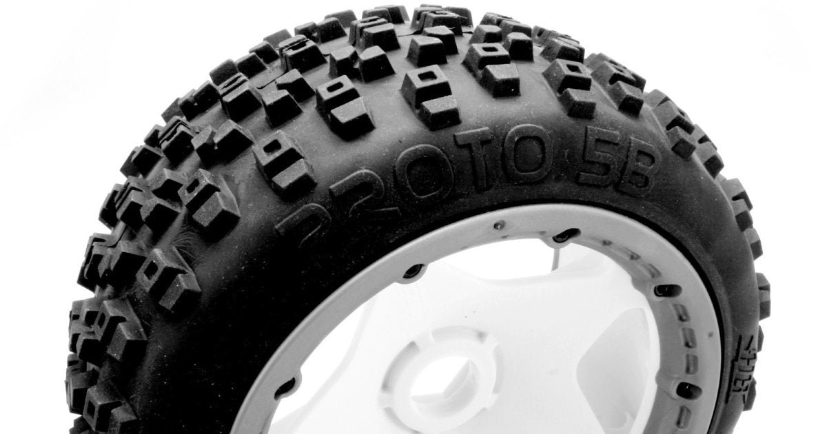 PROT TIRE (White / Baja 5B Rear / 2pcs) - Model HPI67969 - HPI Racing