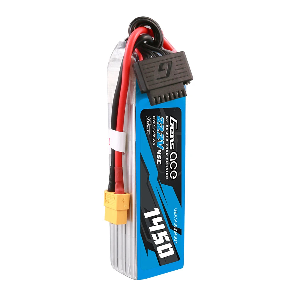 Gens ace 1450mAh 6S 45C 22.2V Lipo Battery | XT60 Plug | Air Classic