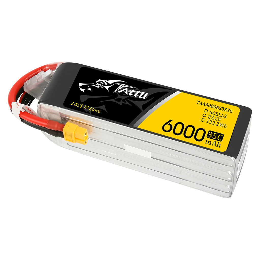 Tattu 6000mAh 6S 35C 22.2V Lipo Battery | XT60 Plug | UAV Classic