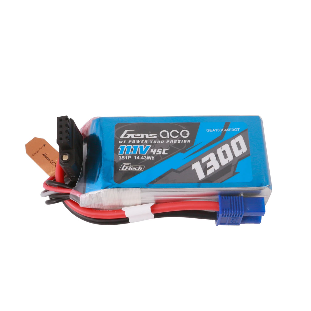 Gens ace 1300mAh 3S 45C 11.1V Lipo Battery | EC3 Plug | Air Classic
