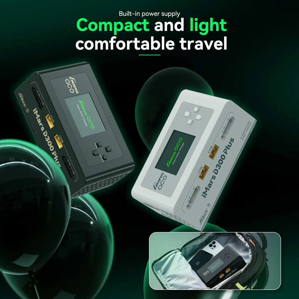 Gens ace iMars D300 Plus Smart Charger | AC 300W + DC 700W | 16A | 1-6S | 2-Channel | White