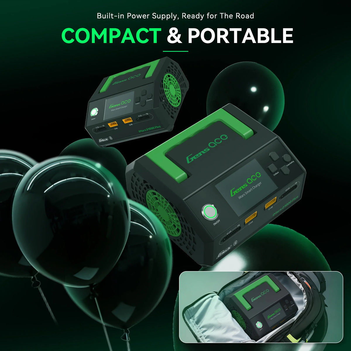 Gens ace iMars D1000 Plus Smart Charger | AC 1000W | 25A | 1-7S| 2-Channel