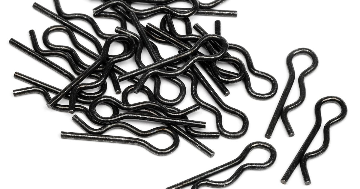 Body Clip, 6mm, Black, (20pcs), RS4, Sport 3, Jumpshot, Savage, Baja 5B, E10 - Model HPI75106 - HPI Racing