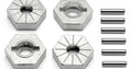 Silver Hex Wheel Hub, 17mm, (4pcs), Savage X - Model HPI86804 - HPI Racing