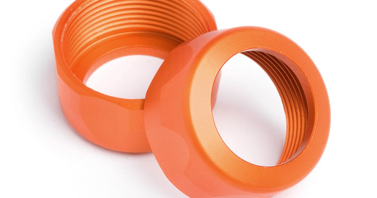 Shock Cap, 20X12mm, Orange, (2pcs), Baja 5T/SS - Model HPI87491 - HPI Racing
