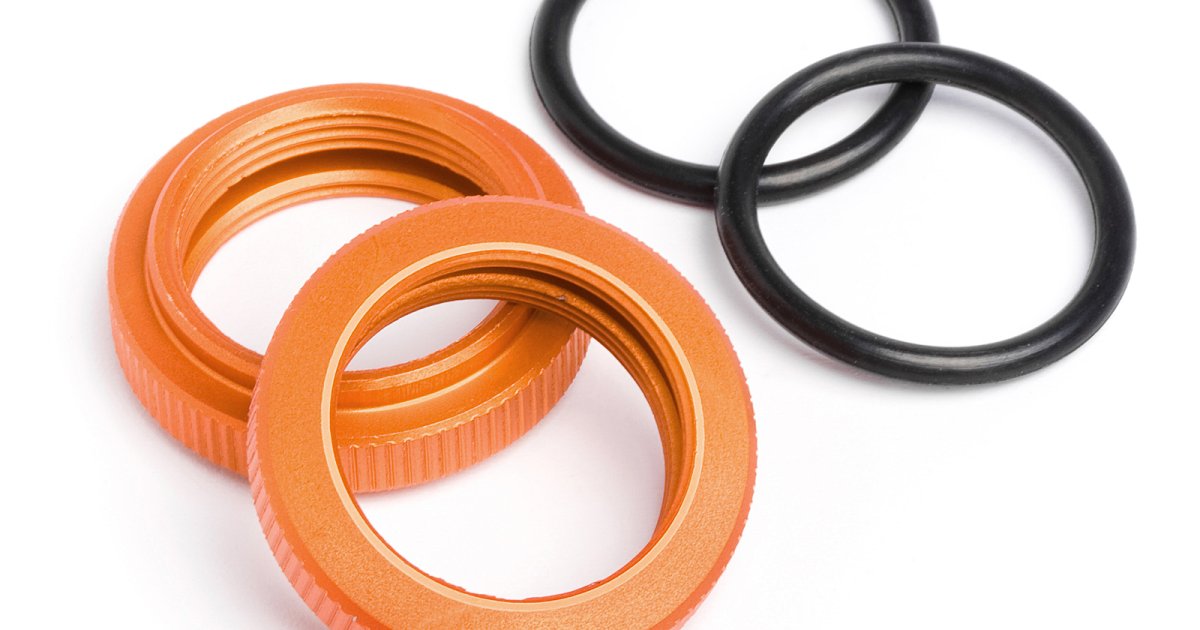 Shock Adjuster Nut, 20mm, Orange, (2pcs), Baja 5T - Model HPI87492 - HPI Racing