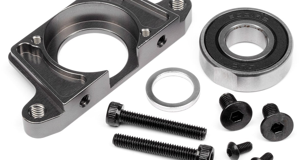 Heavy Duty Aluminum Spur Gear Mount (Gunmetal) - Model HPI87559 - HPI Racing