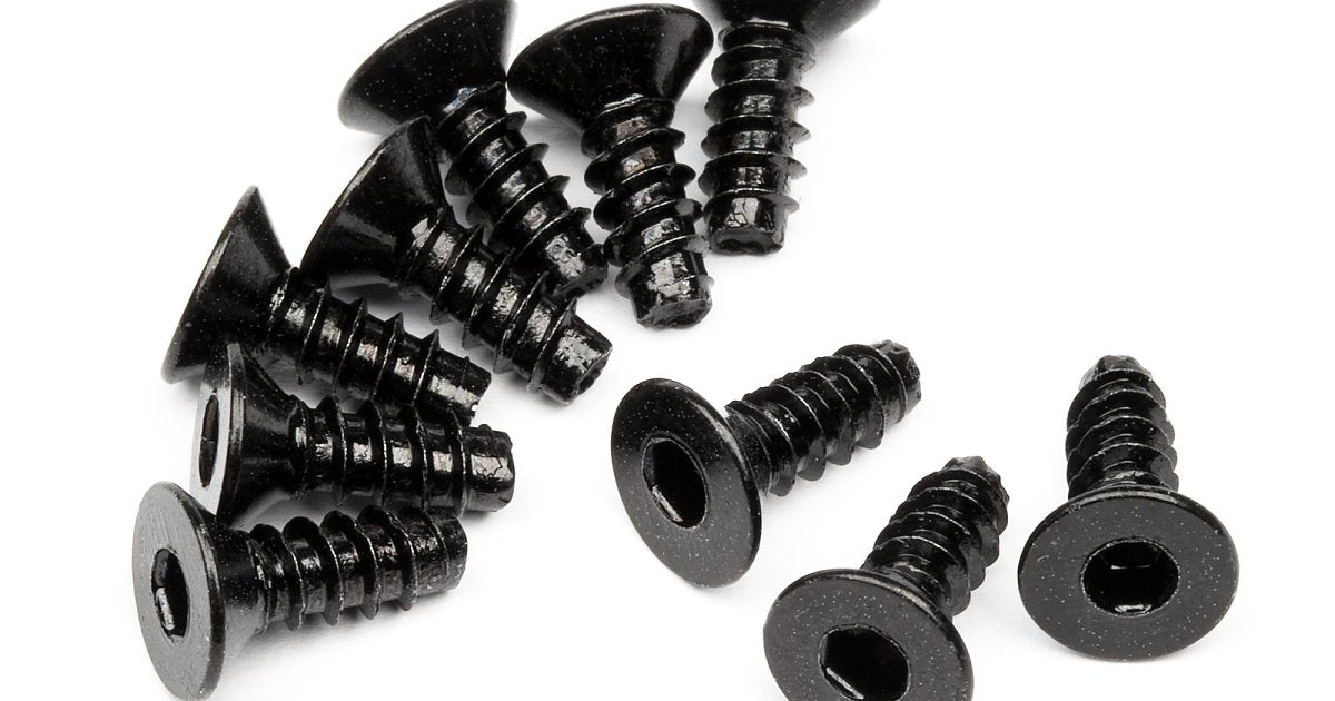 TP Flat Head Screw, M3X8mm, Hex Socket, (10pcs) - Model HPI94303 - HPI Racing