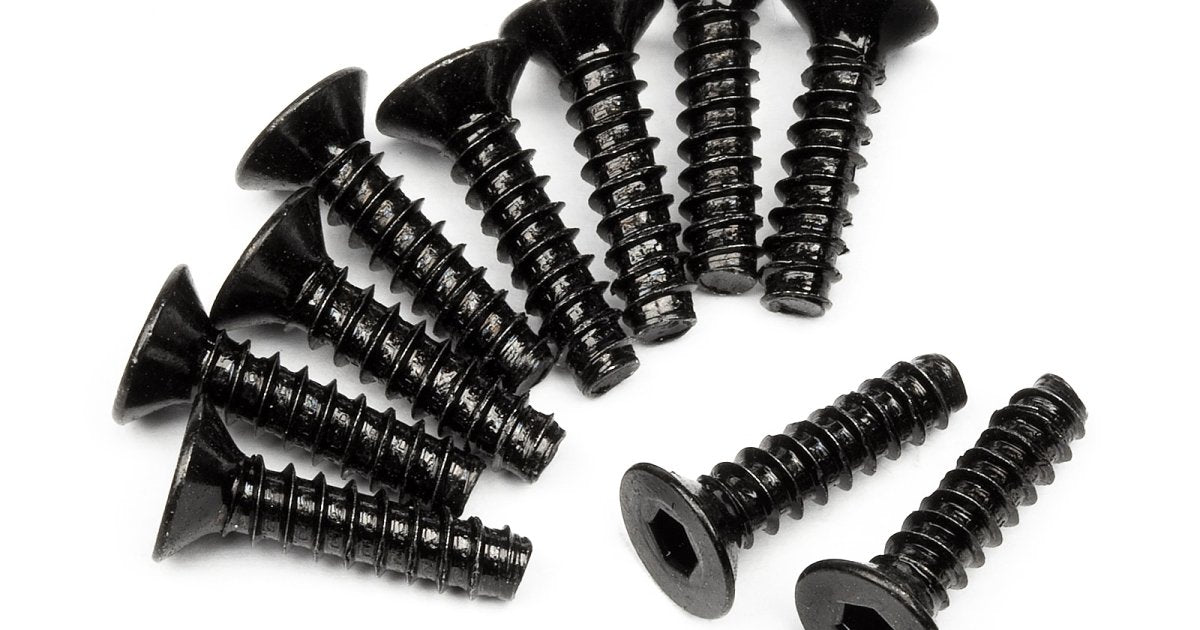 TP Flat Head Screw, M3X12mm, Hex Socket, (10pcs) - Model HPI94305 - HPI Racing