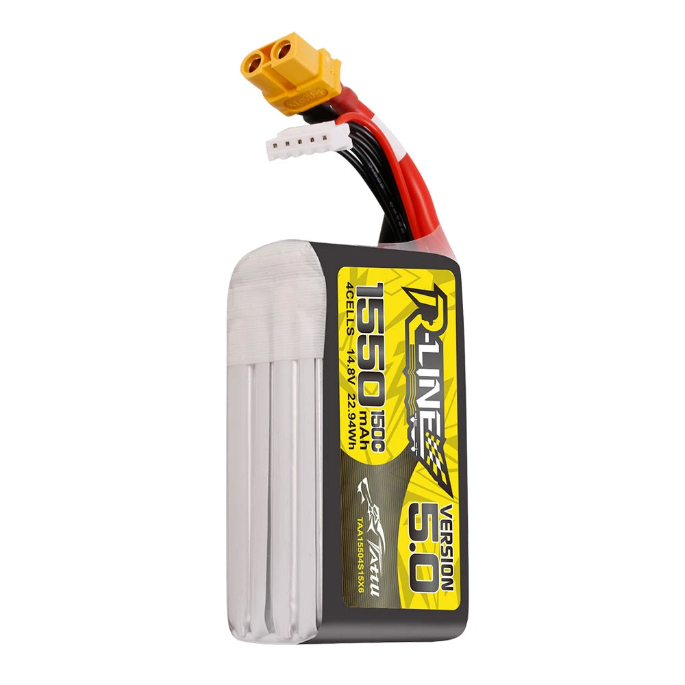 Tattu 1550mAh 4S 150C 14.8V Lipo Battery | XT60 Plug | R-Line 5.0
