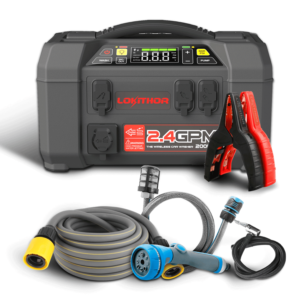 AW401 Lokithor AW401 Jump Starter with Car Washer