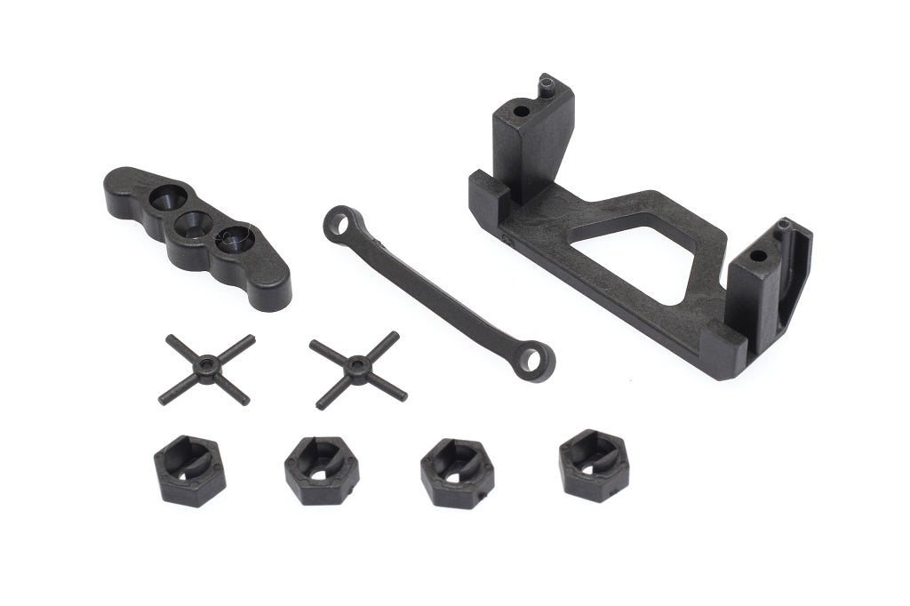 Wheel Hex & Servo Mount (Cross Pin, Rear Lower Mount, ST Linkage) 1/16 Scale Original Parts