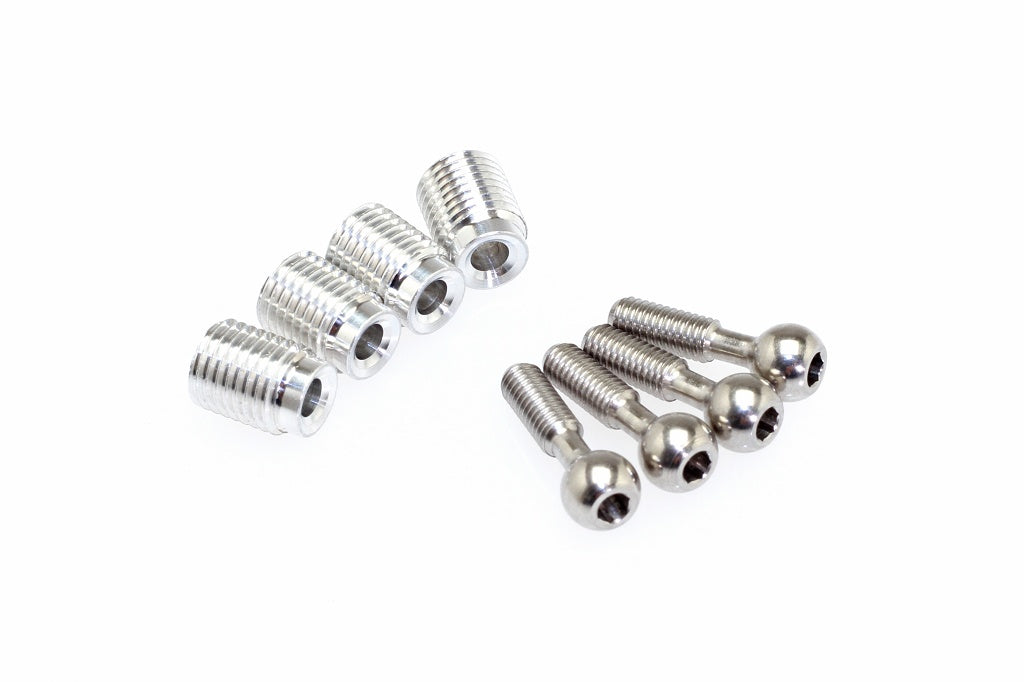 Pivot Ball 5mm & Adjuster, 1/16 Scale Original Parts, 4pcs ea.