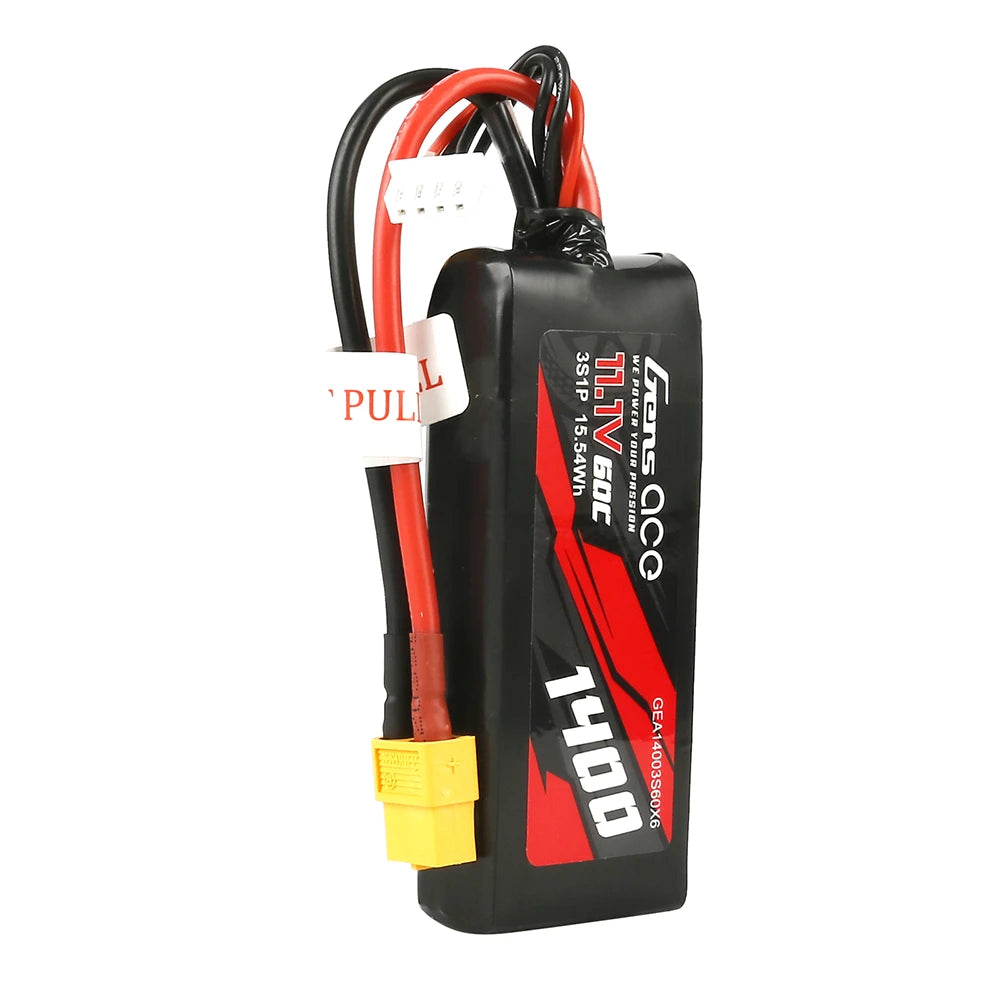 Gens ace 1400mAh 3S 60C 11.1V Lipo Battery | XT60 Plug | Car Classic (Non-G-Tech)
