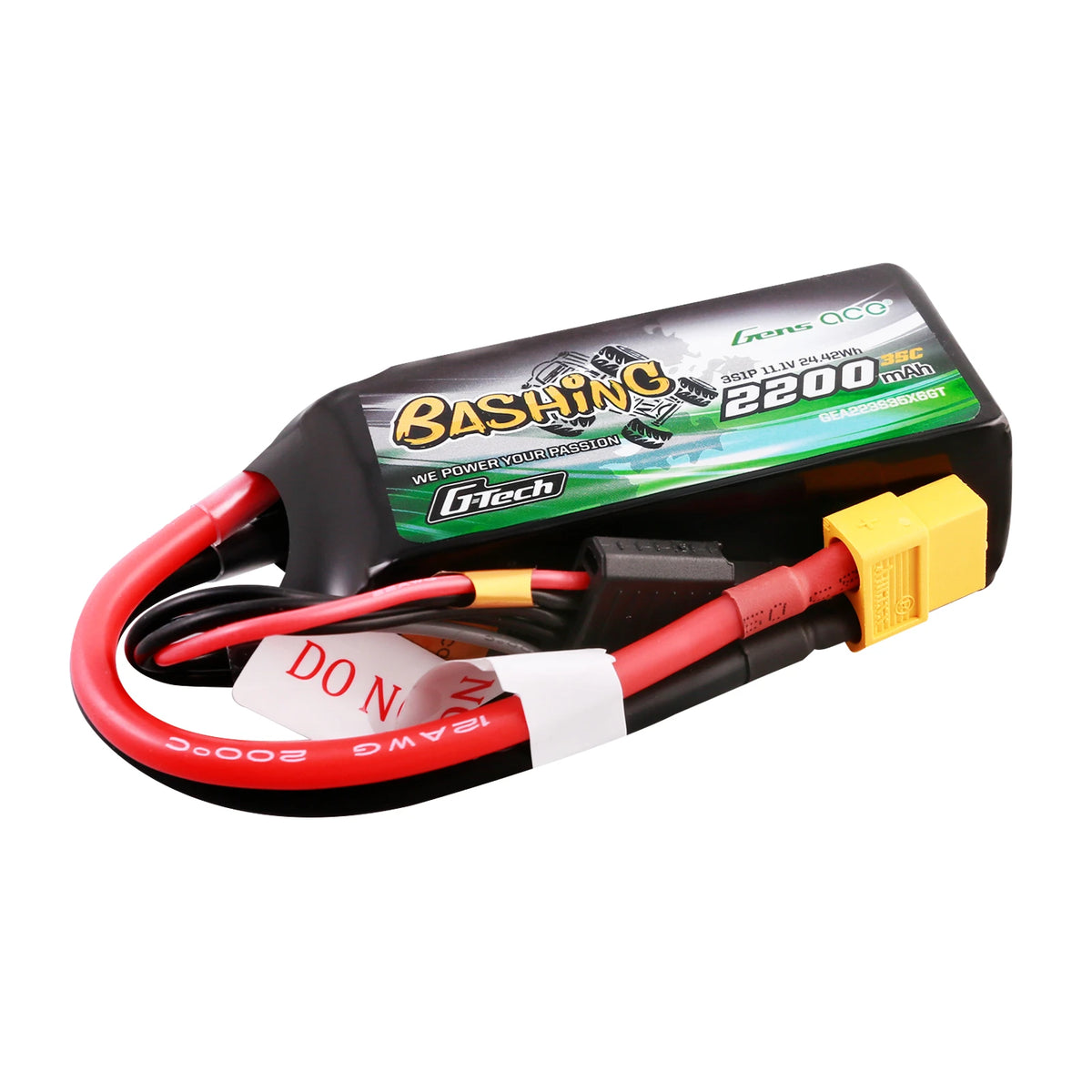 Gens ace 2200mAh 3S 35C 11.1V Lipo Battery | XT60 Plug | Bashing