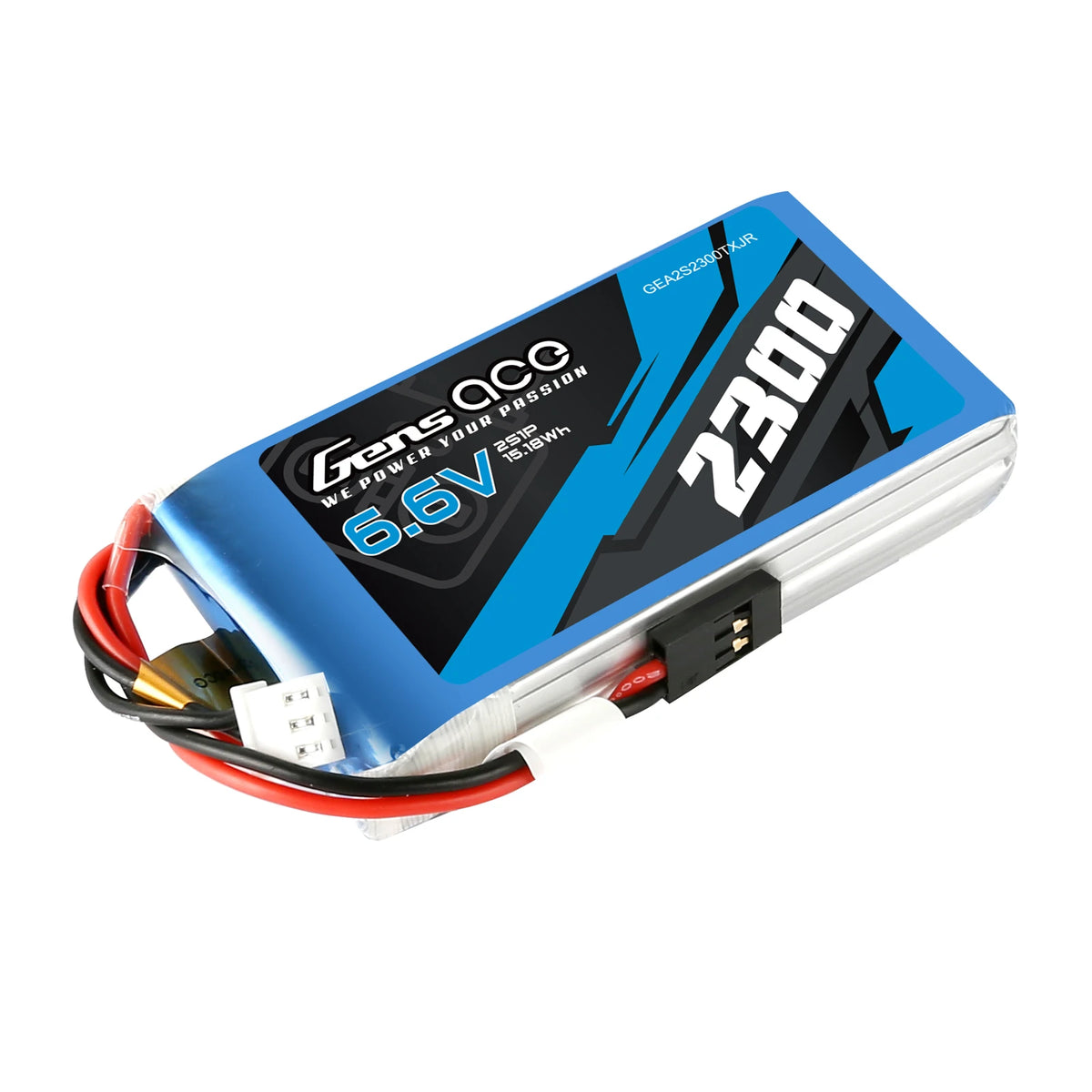 Gens ace 2300mAh 2S 6.6V LiFe Battery | JR-3P Plug | TX&RX