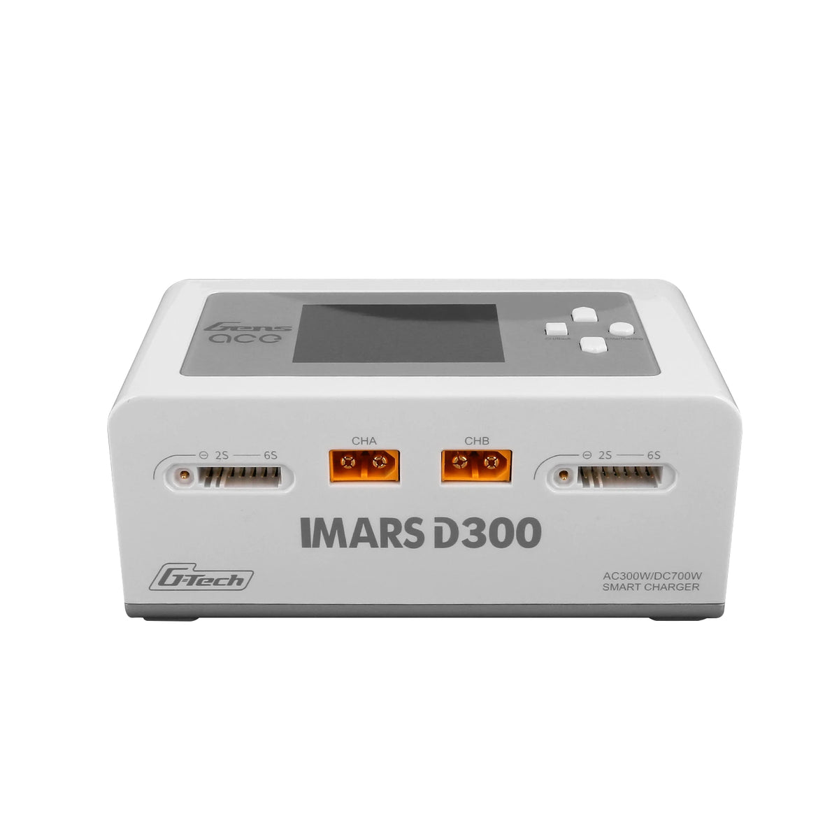 Gens ace iMars D300 Smart Charger | AC 300W + DC 700W | 16A | 1-6S | 2-Channel | White