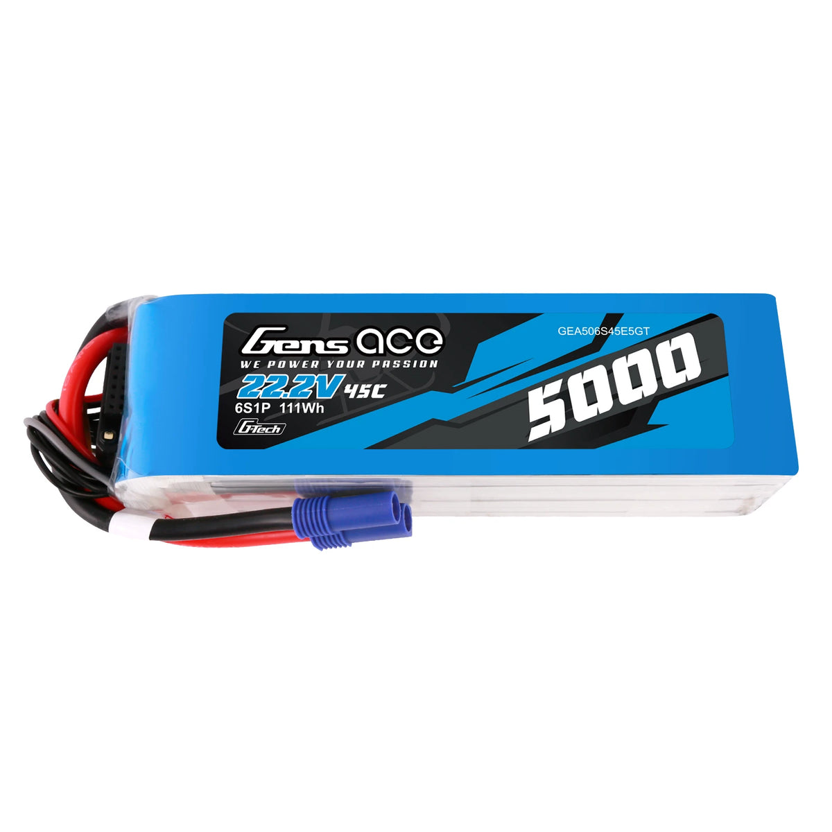 Gens ace 5000mAh 6S 45C 22.2V Lipo Battery | EC5 Plug | Air Classic