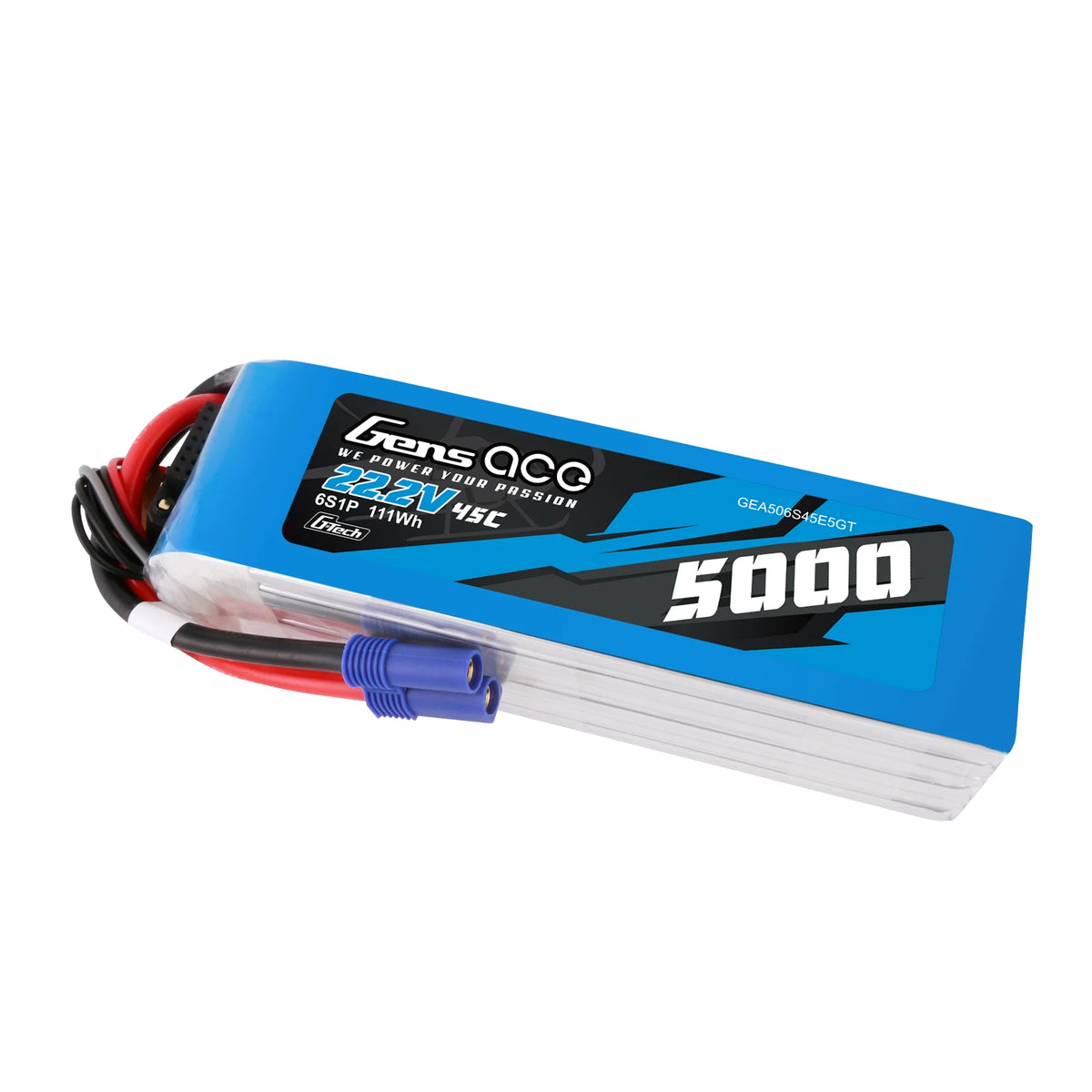 Gens ace 5000mAh 6S 45C 22.2V Lipo Battery | EC5 Plug | Air Classic
