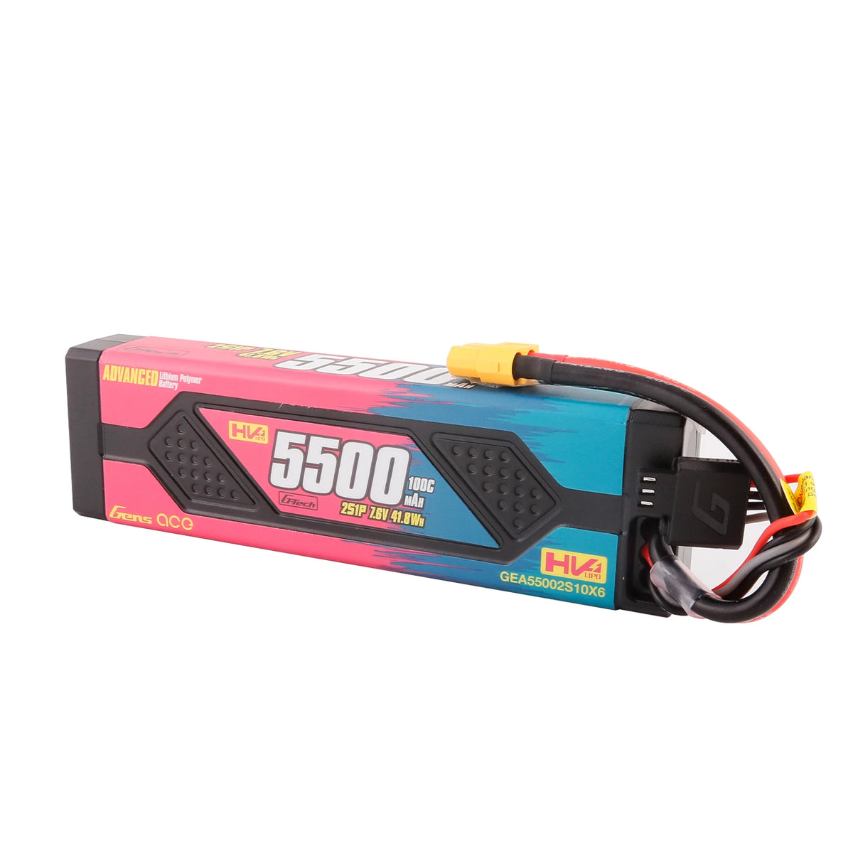 Gens ace 5500mAh 2S 100C 7.6V(HV) Lipo Battery | Hardcase | XT60 Plug | Advanced