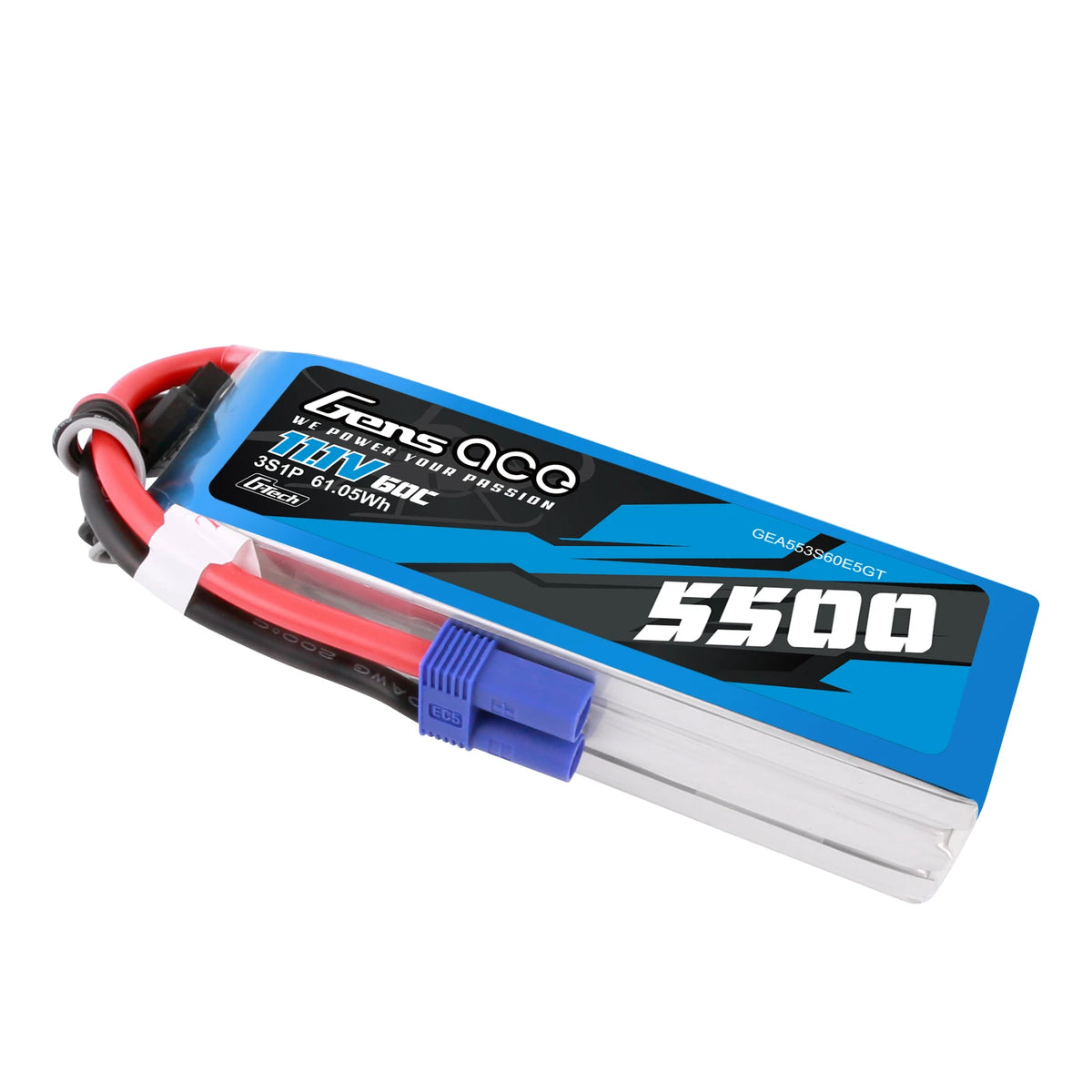 Gens ace 5500mAh 3S 60C 11.1V Lipo Battery | EC5 Plug | Air Classic