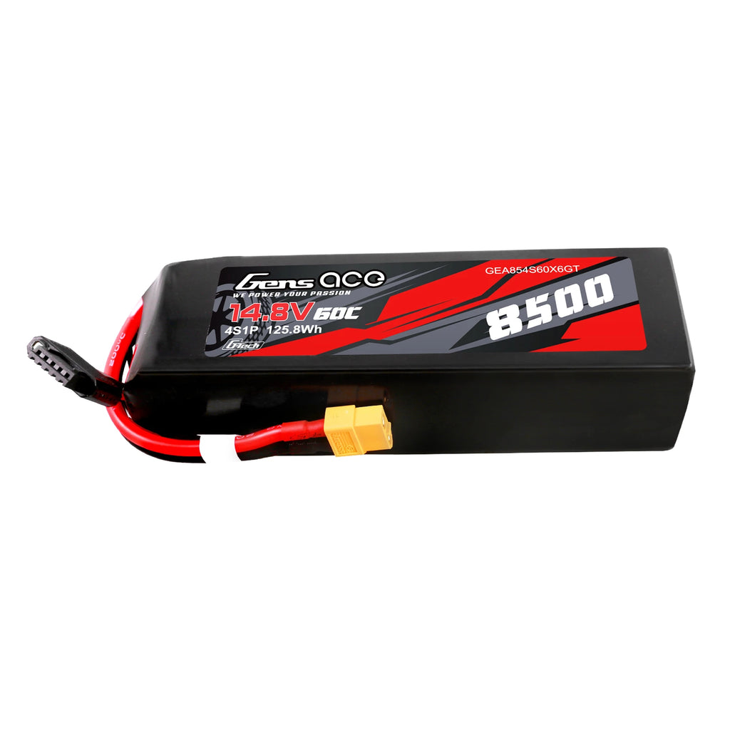 Gens ace 8500mAh 4S 60C 14.8V Lipo Battery | XT60 Plug | Car Classic