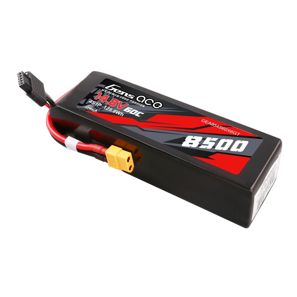 Gens ace 8500mAh 4S 60C 14.8V Lipo Battery | XT60 Plug | Car Classic