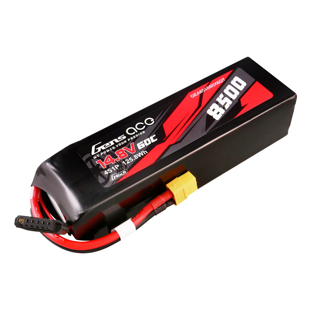 Gens ace 8500mAh 4S 60C 14.8V Lipo Battery | XT60 Plug | Car Classic