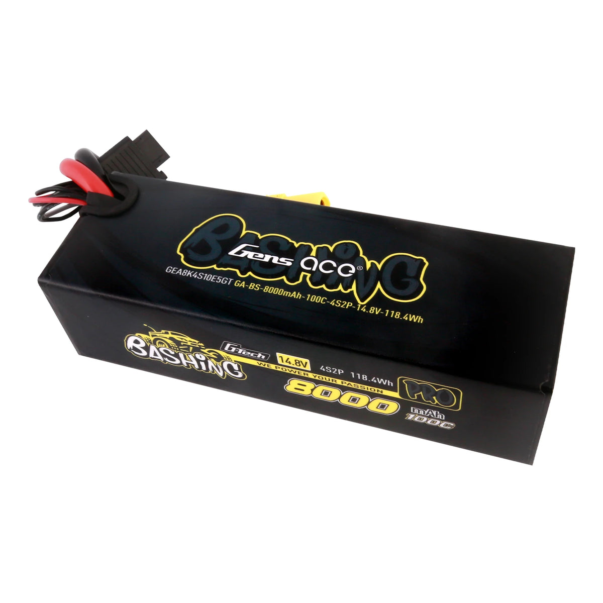 Gens ace 8000mAh 4S 100C 14.8V Lipo Battery | Hardcase | EC5 Plug | Bashing Pro